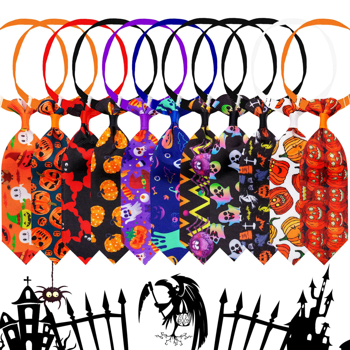 Halloween Dog Bow Tie 10-Pack