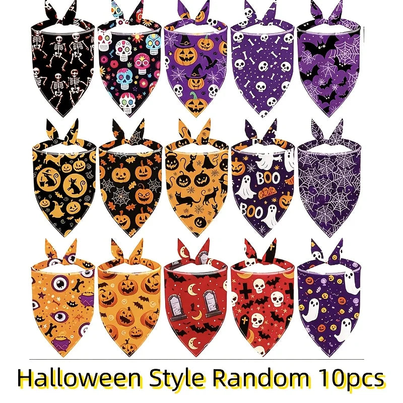 Halloween Dog Bandana 10-Pack