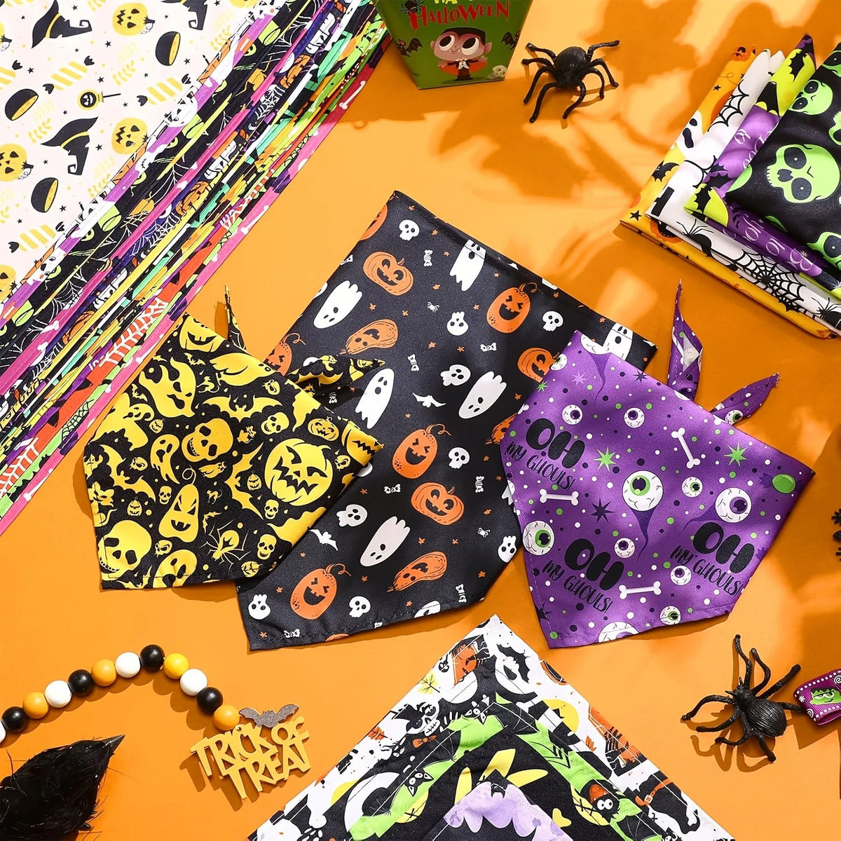 Halloween Dog Bandana 10-Pack